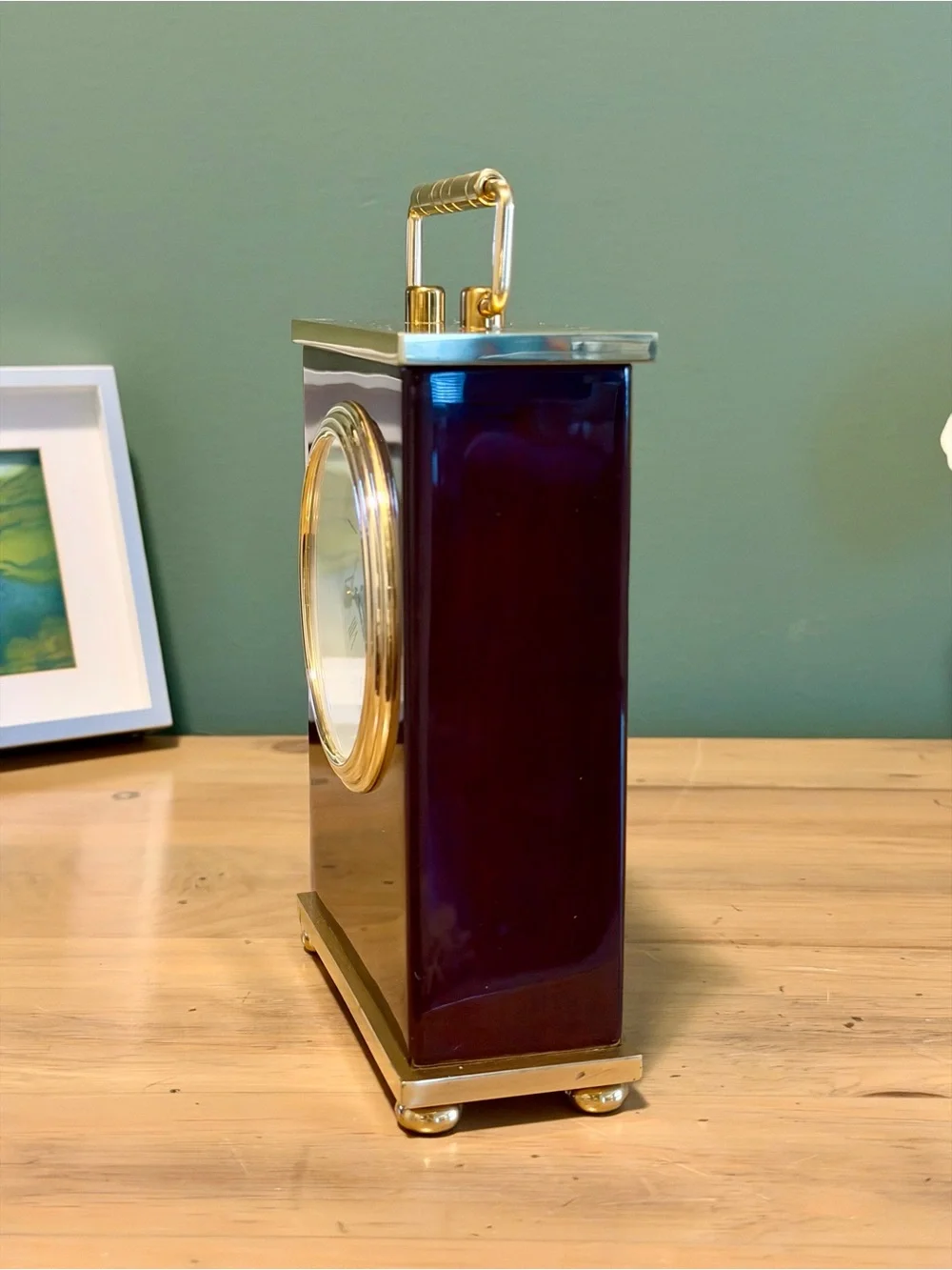 Howard Miller Rosewood Brass Tabletop Clock Vintage Style